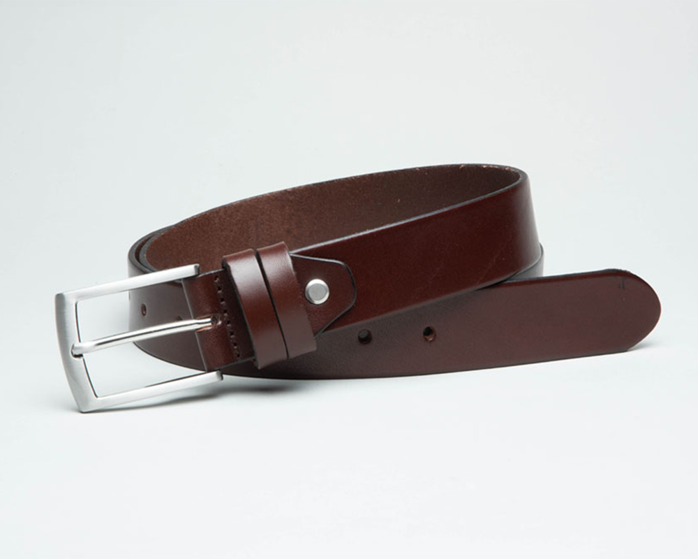 Formal Brown Leather Mens Suit Belt - The Leather Locker