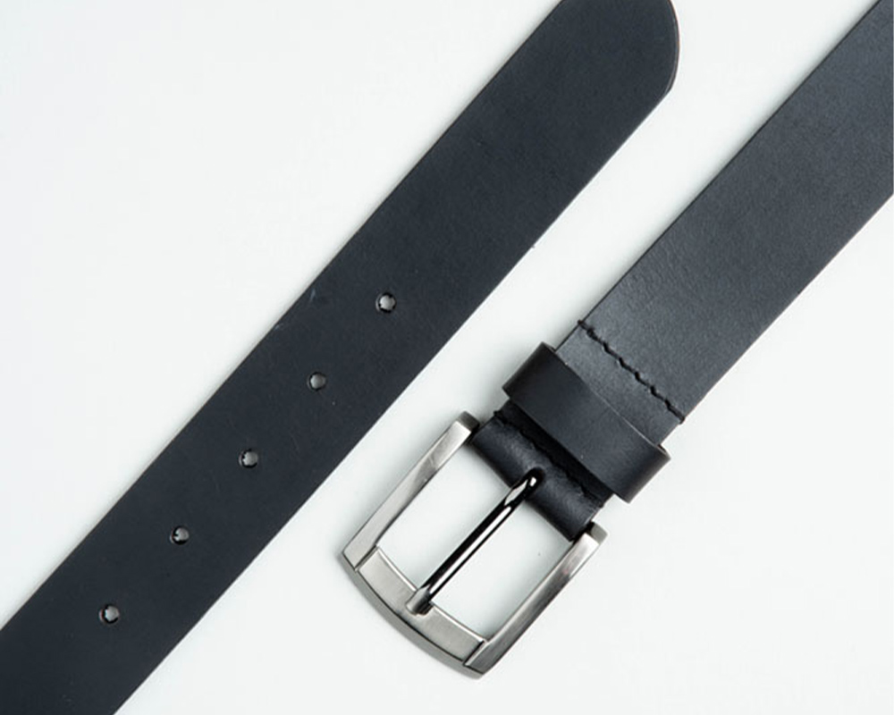 Mens 30mm Black Harness Leather Belt - The Leather Locker