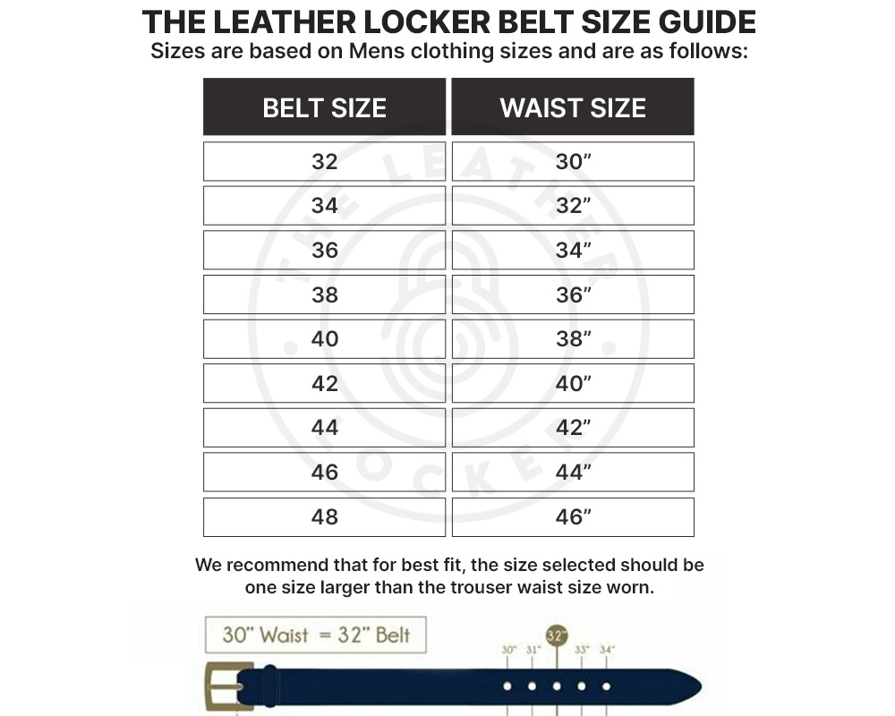 Men's Belt Sizing Guide At Leatherpunk