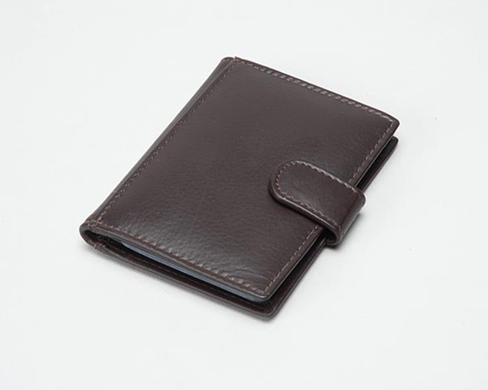 Mens Brown Milled Nappa Leather RFID-Secure Card Holder - The Leather ...