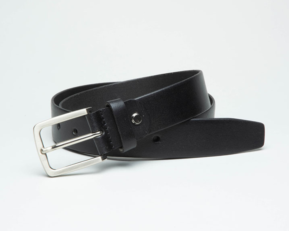 Mens 35mm Black Split Hide Leather Belt The Leather Locker