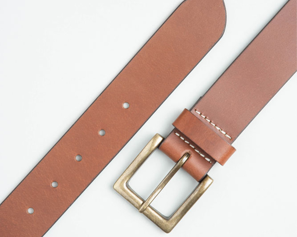 Mens 40mm Tan Leather Jeans Belt with Brass Buckle The Leather Locker