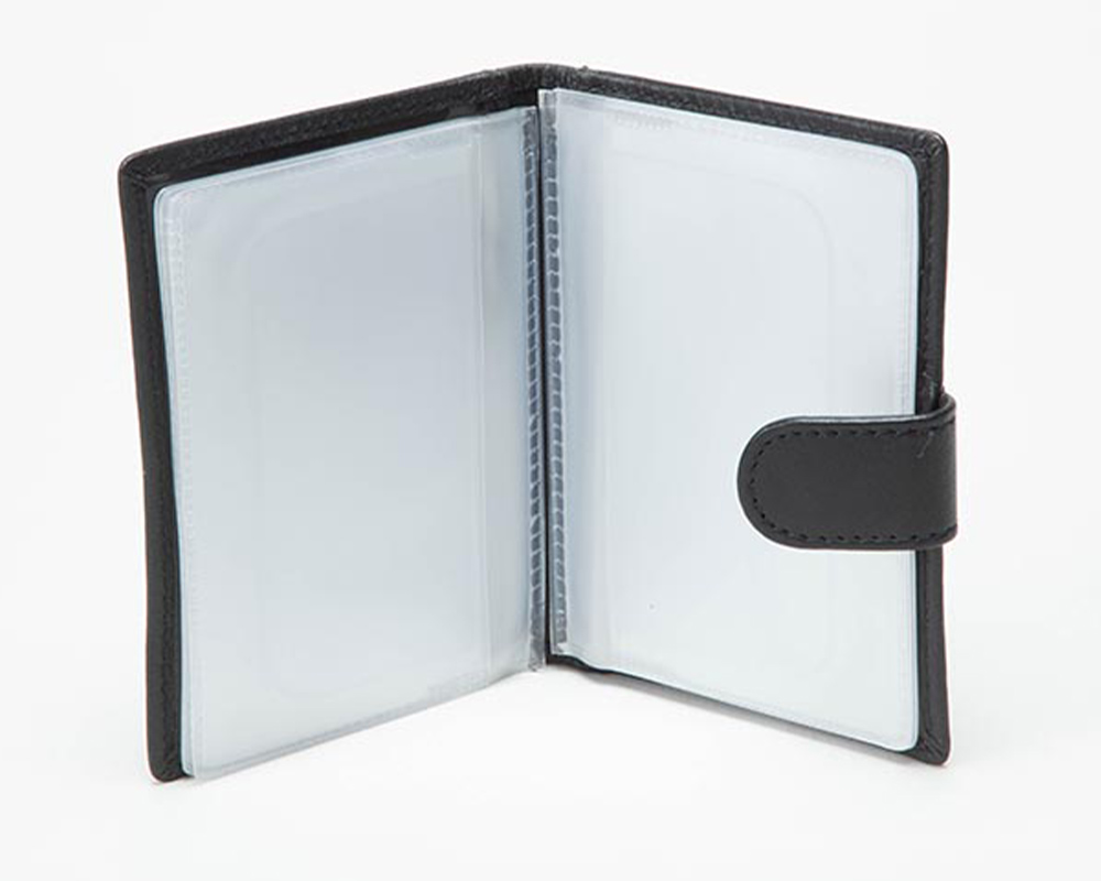 Mens Black Milled Nappa Leather RFIDSecure Card Holder The Leather